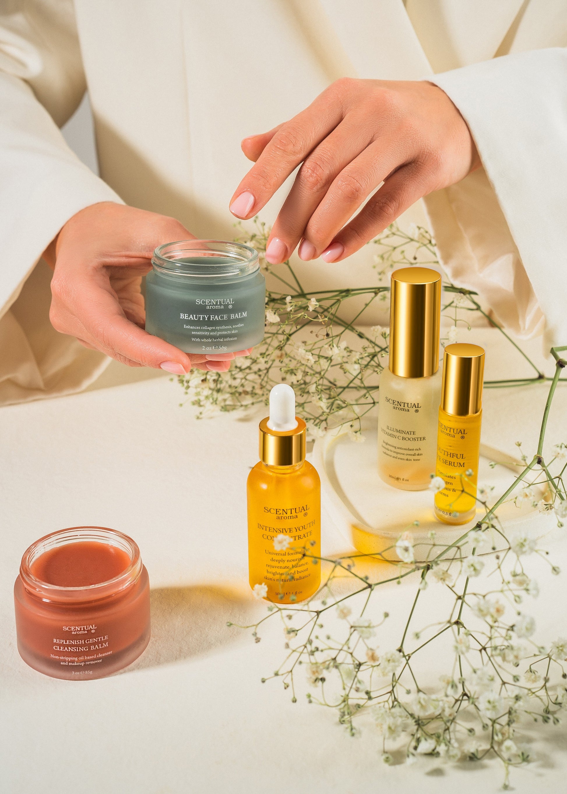 Scentual Aroma Daily Essentials Routine with texture