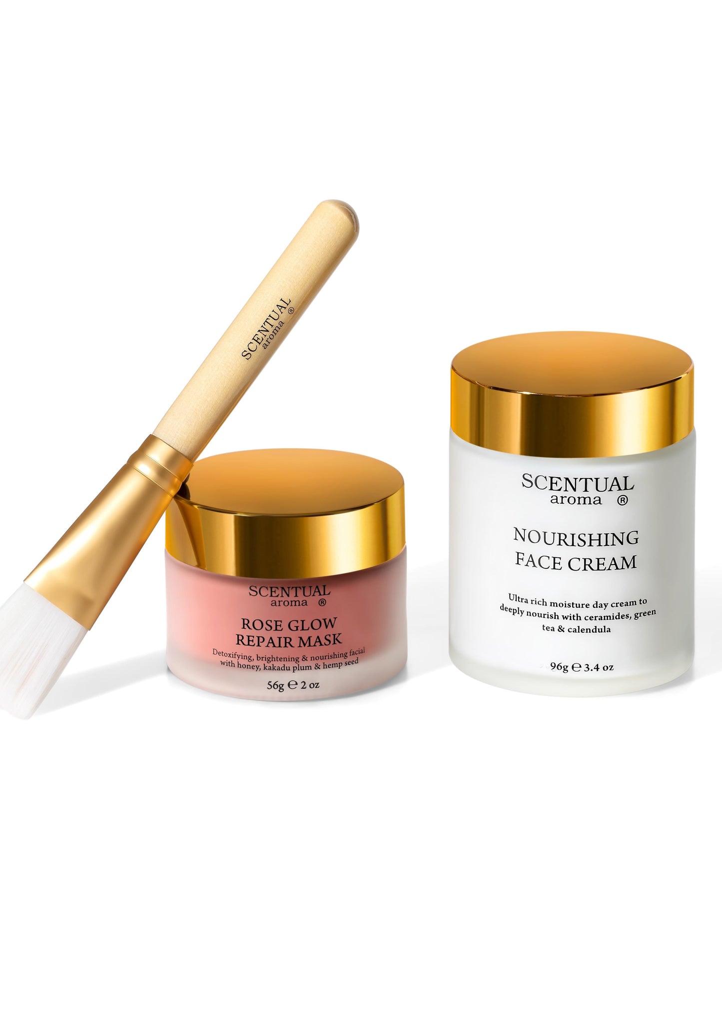 Scentual Aroma Rose Glow Mask and Nourishing Face Cream Duo