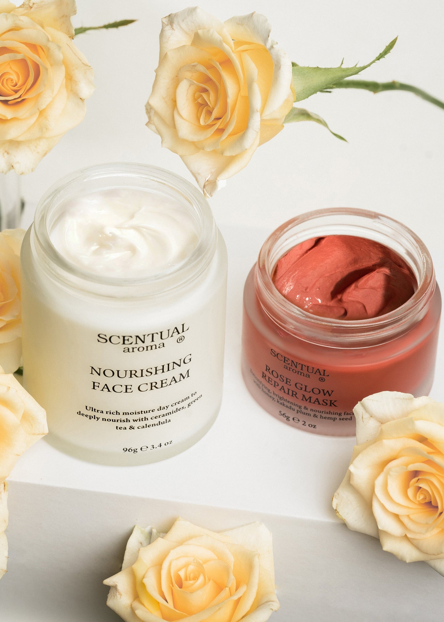 Scentual Aroma Rose Glow Mask and Nourishing Face Cream Duo Lifestyle