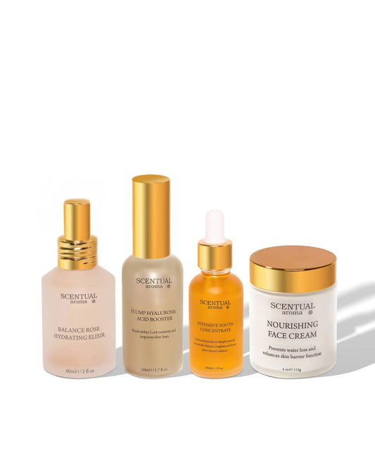 Coffret de produits essentiels pour une peau rosée